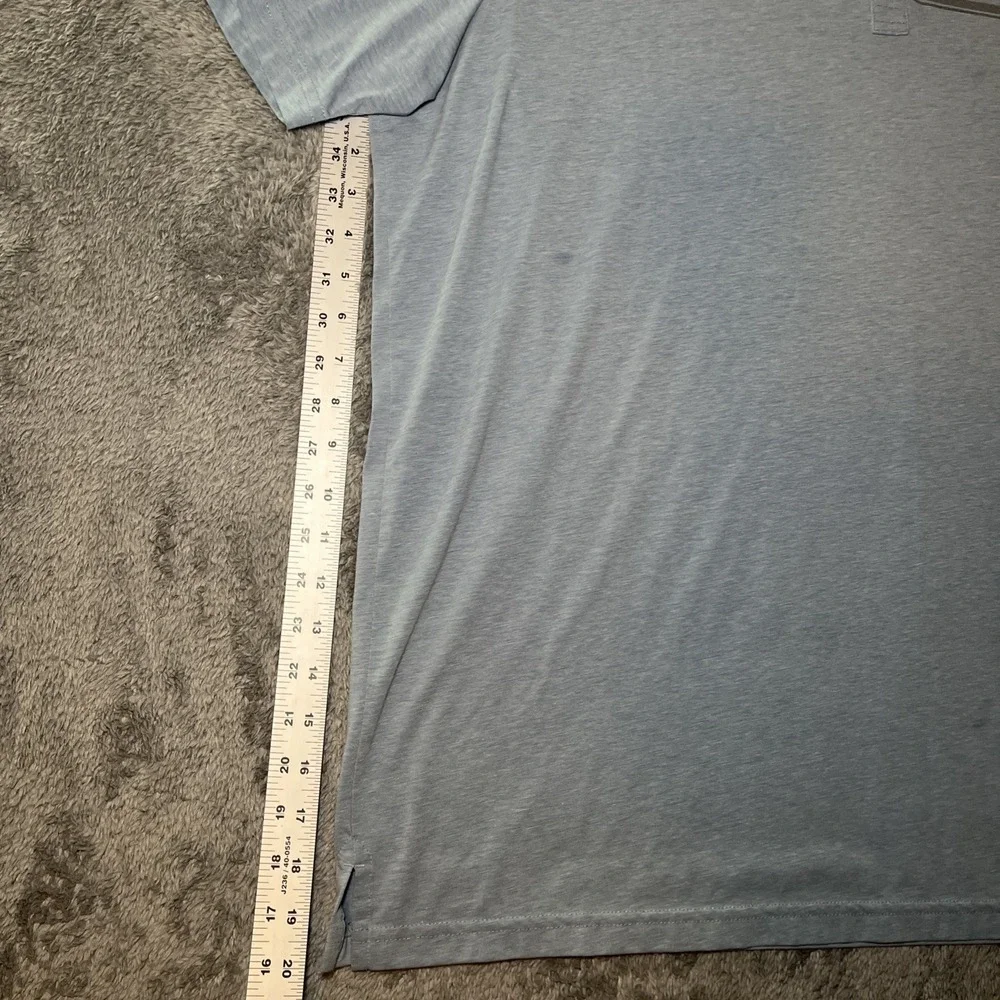 Travis Matthew Men's SZ 3XL Short Sleeve Gold Polo Baby Blue W Grey Stripe Shirt